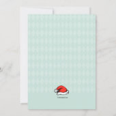 サンタハットホリデーカード付き犬 招待状 (裏面)