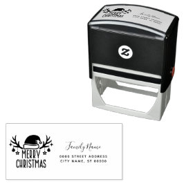 サンタハットホリデー差出人住所セルフインキングスタンプ セルフインキングスタンプ