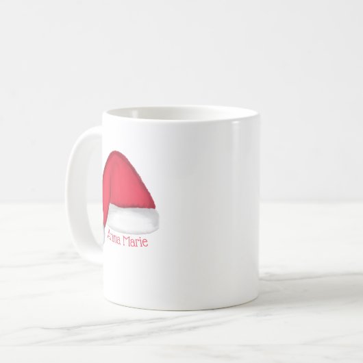 サンタハットホリパーソナライズされたディマグ コーヒーマグカップ (正面左)