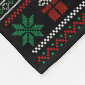 サンタハットマルチーズドッグクリスマスツリーライト醜いS フリースブランケット (角)