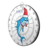 サンタハットマンガの可愛いイルカ ダーツボード (正面右)