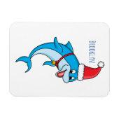 サンタハットマンガの可愛いイルカ マグネット (横)