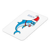 サンタハットマンガの可愛いイルカ マグネット (左側)