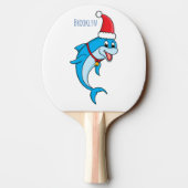 サンタハットマンガの可愛いイルカ 卓球ラケット (裏面)