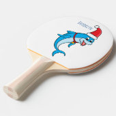 サンタハットマンガの可愛いイルカ 卓球ラケット (正面アングル)