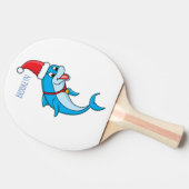 サンタハットマンガの可愛いイルカ 卓球ラケット (横)