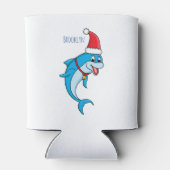 サンタハットマンガの可愛いイルカ 缶クーラー (裏面)