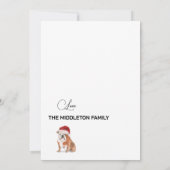 サンタハットメリークリスマスにかわいいイギリスのブルドッグ (裏面)