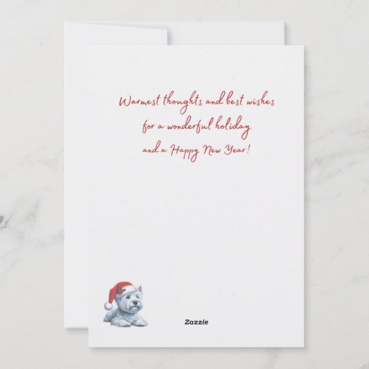サンタハットメリークリスマスカードでウェスティー シーズンカード (裏面)