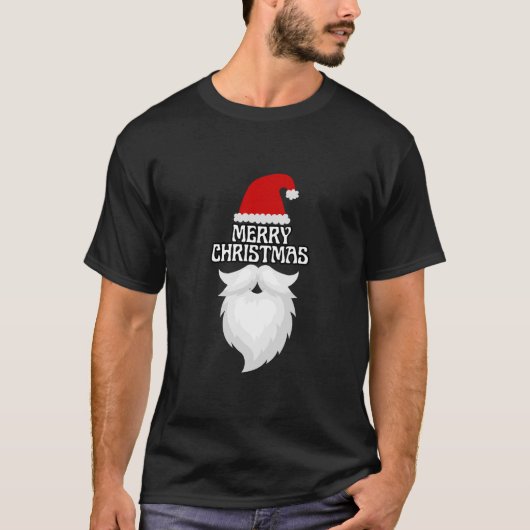 サンタハットメリークリスマスデザイン Tシャツ (正面)