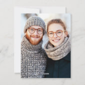 サンタハットメリークリスマスフォトの可愛いパグ シーズンカード (裏面)