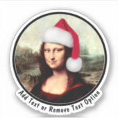 サンタハットモナリサクリスマス シール (正面)