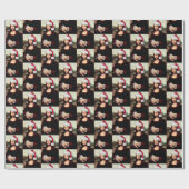 サンタハットモナリサクリスマス ラッピングペーパー (フラット)