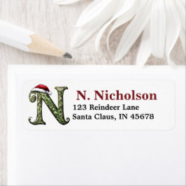 サンタハットモノグラム ラベル