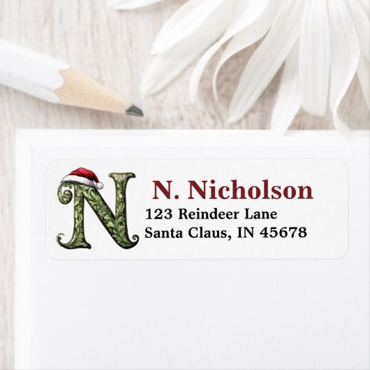 サンタハットモノグラム ラベル (インサイチュ)