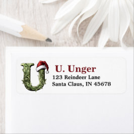 サンタハットモノグラム ラベル