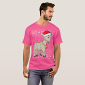 サンタハットヤギクリスマス照明醜いヤギのクリスマス Tシャツ (正面フル)