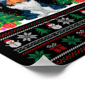 サンタハットラフCollie Dogクリスマスツリーが醜いSを点灯 ポスター (角)