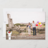 サンタハットラマフォトクリスマス シーズンカード (正面)