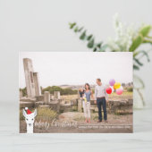 サンタハットラマフォトクリスマス シーズンカード (スタンド正面)