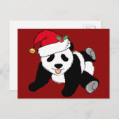 サンタハットレッドに登場する可愛いクリスマスパンダ ポストカード (正面/裏面)