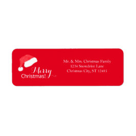 サンタハットレッドクリスマス差出人住所ラベル ラベル