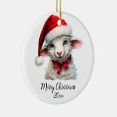 サンタハットレッドボウのメリークリスマスヒツェカスタムツ セラミックオーナメント (右)