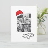 サンタハットレッドメリークリスマススクリプト3枚の写真 シーズンカード (スタンド正面)