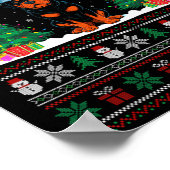 サンタハットロットワイラードッグクリスマスツリーライツUGL ポスター (角)