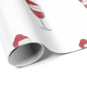 サンタハットワイングラスホリデーパーティー ラッピングペーパー (ロールコーナー)