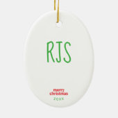 サンタハットワインラバー付きクリスマスレッドワイングラス セラミックオーナメント (裏面)