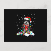サンタハット付きのかわいいシュナウザーのクリスマスライト 案内ポストカード (正面)