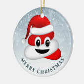 サンタハット付きのクリスマス·ポー·エモ セラミックオーナメント (左)