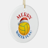 サンタハット付きウォーターポロクリスマスボール セラミックオーナメント (右)