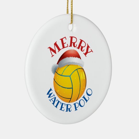 サンタハット付きウォーターポロクリスマスボール セラミックオーナメント (右)