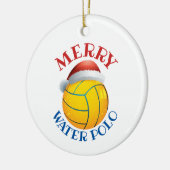 サンタハット付きウォーターポロクリスマスボール セラミックオーナメント (左)
