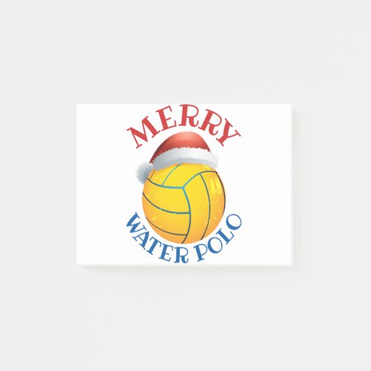 サンタハット付きウォーターポロクリスマスボール ポストイット (正面)