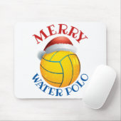 サンタハット付きウォーターポロクリスマスボール マウスパッド (マウス)