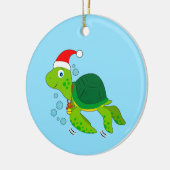 サンタハット付きウミガメ セラミックオーナメント (左)