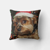 サンタハット付きキュートなヨークシャーのテリア クッション (裏面)