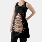 サンタハット付きクリスマスカピバラクリスマスライトツリー エプロン (インサイチュ)