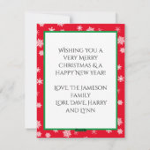 サンタハット付きクリスマスコパーソナライズされたギ シーズンカード (裏面)