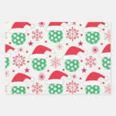 サンタハット付きクリスマススポーツボール ラッピングペーパーシート (正面)