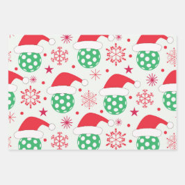 サンタハット付きクリスマススポーツボール ラッピングペーパーシート