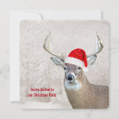 サンタハット付きクリスマスディアーパーティー 招待状 (正面)