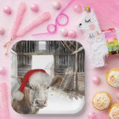 サンタハット付きクリスマスバーンカウズ ペーパープレート (パーティー)