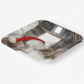 サンタハット付きクリスマスバーンカウズ ペーパープレート (傾斜あり)