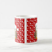 サンタハット付きクリスマスフクロウ コーヒーマグカップ (中央)