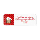 サンタハット付きクリスマスフクロウ ラベル (正面)