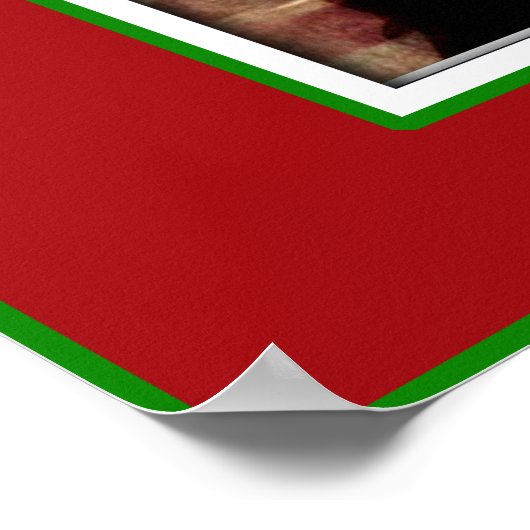 サンタハット付きクリスマスモナリザ ポスター (角)